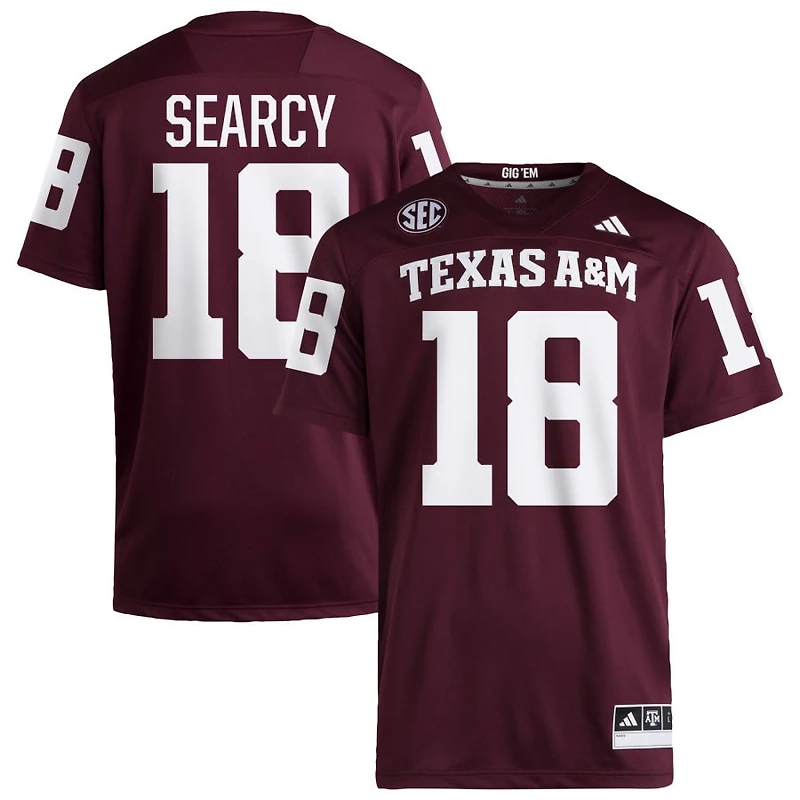 TJ Searcy Men's adidas  Maroon Texas A&M Aggies NIL Pick-A-Player Home Premier Football Jersey