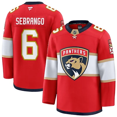 Donovan Sebrango Men's Fanatics Red Florida Panthers Home Premium Custom Jersey
