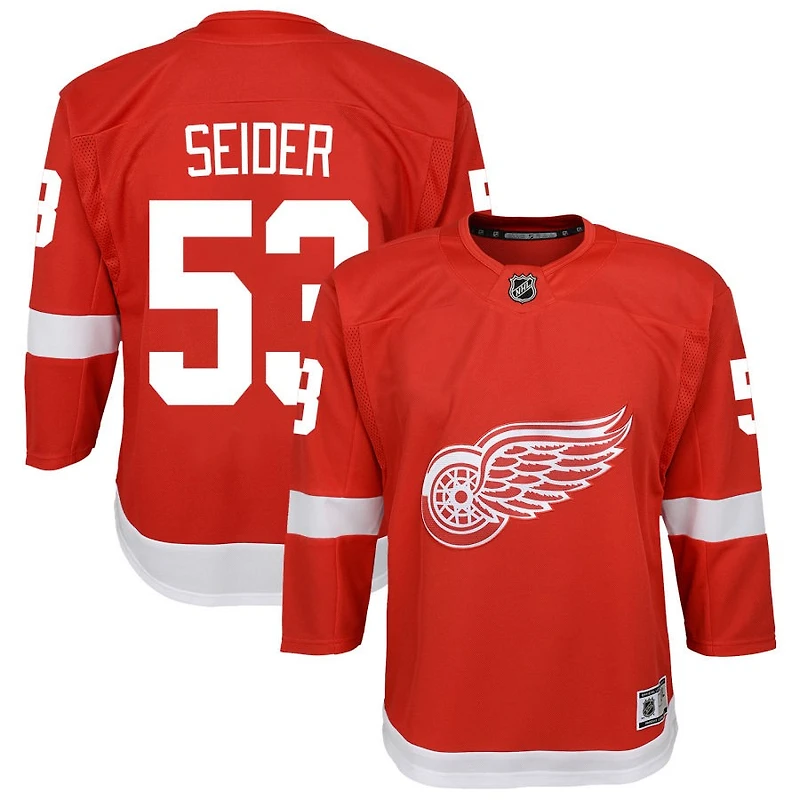 Moritz Seider Youth Red Detroit Red Wings Home Custom Premier Jersey