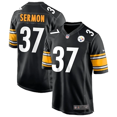 Trey Sermon Men's Nike Black Pittsburgh Steelers Game Custom Player Jersey