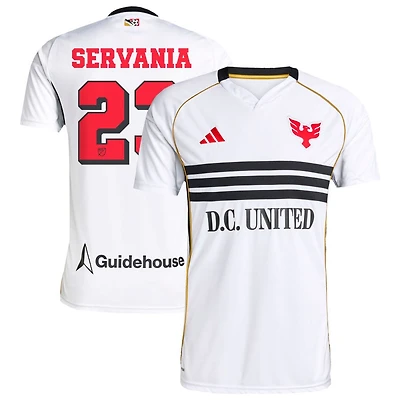 Brandon Servania Men's adidas White D.C. United 2025 Third Replica Custom Jersey