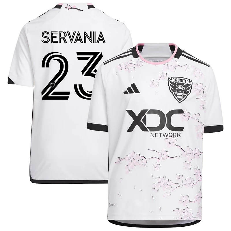 Brandon Servania Youth adidas White D.C. United 2023 The Cherry Blossom Kit Replica Custom Jersey