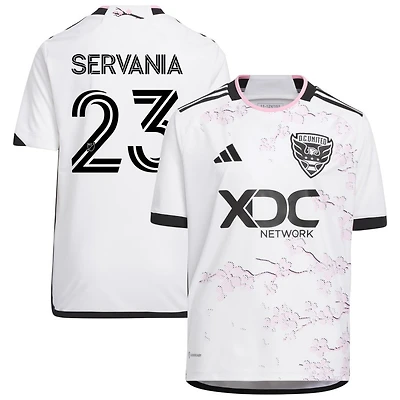 Brandon Servania Youth adidas White D.C. United 2023 The Cherry Blossom Kit Replica Custom Jersey