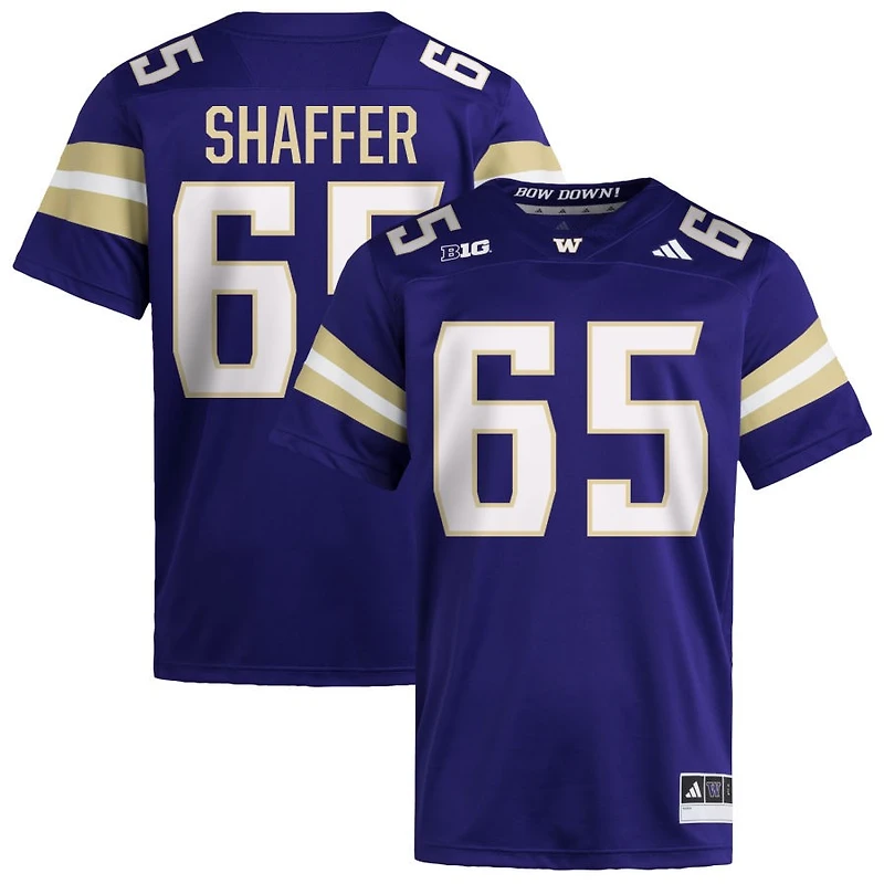 Jack Shaffer Men's adidas  Purple Washington Huskies NIL Pick-A-Player Home Premier Football Jersey