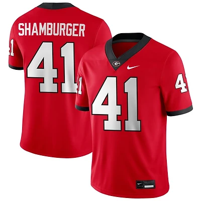 Denton Shamburger Men's Nike Red Georgia Bulldogs NIL Pick-A-Player Game Jersey