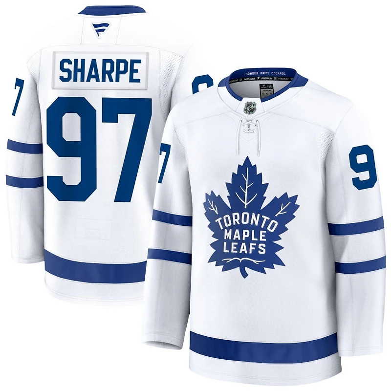 Chas Sharpe Men's Fanatics White Toronto Maple Leafs Away Premium Custom Jersey