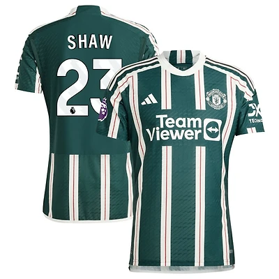 Luke Shaw Men's adidas  Green Manchester United 2023/24 Away Authentic Custom Jersey