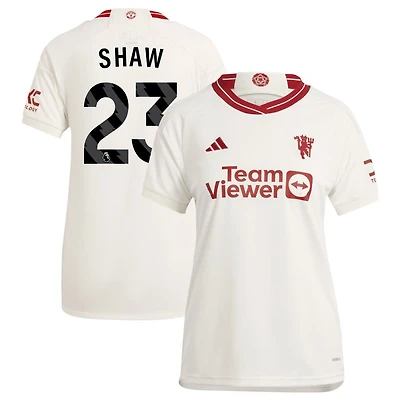Luke Shaw Women's adidas  White Manchester United 2023/24 Third Replica Custom Jersey