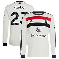 Luke Shaw Men's adidas Originals  Cream Manchester United 2024/25 Third Custom Replica Long Sleeve Jersey