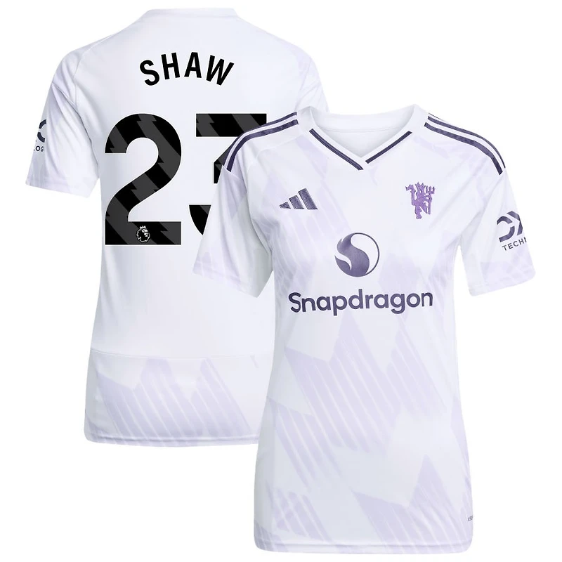 Luke Shaw Women's adidas White Manchester United 2025/26 Away Replica Custom Jersey