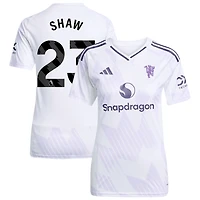 Luke Shaw Women's adidas White Manchester United 2025/26 Away Replica Custom Jersey