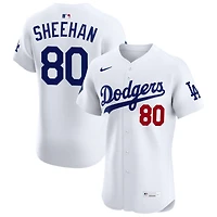 Emmet Sheehan Men's Nike White Los Angeles Dodgers Home Elite Sponsor Patch Custom Jersey