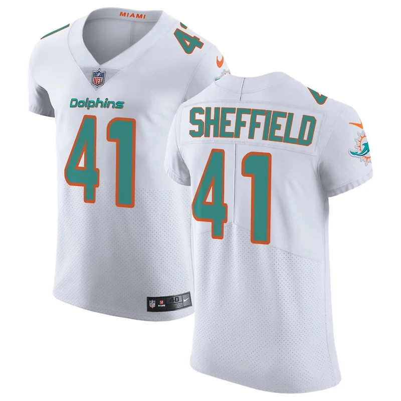 Kendall Sheffield Men's Nike White Miami Dolphins Vapor Untouchable Elite Custom Jersey