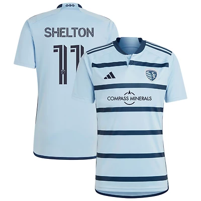 Khiry Shelton Men's adidas Light Blue Sporting Kansas City 2023 Hoops 4.0 Replica Custom Jersey