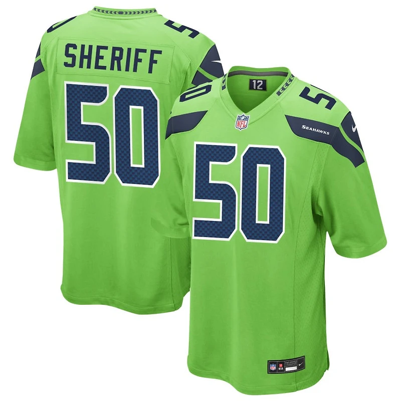 Jamie Sheriff Men's Nike Neon Green Seattle Seahawks Alternate Custom Game Jersey