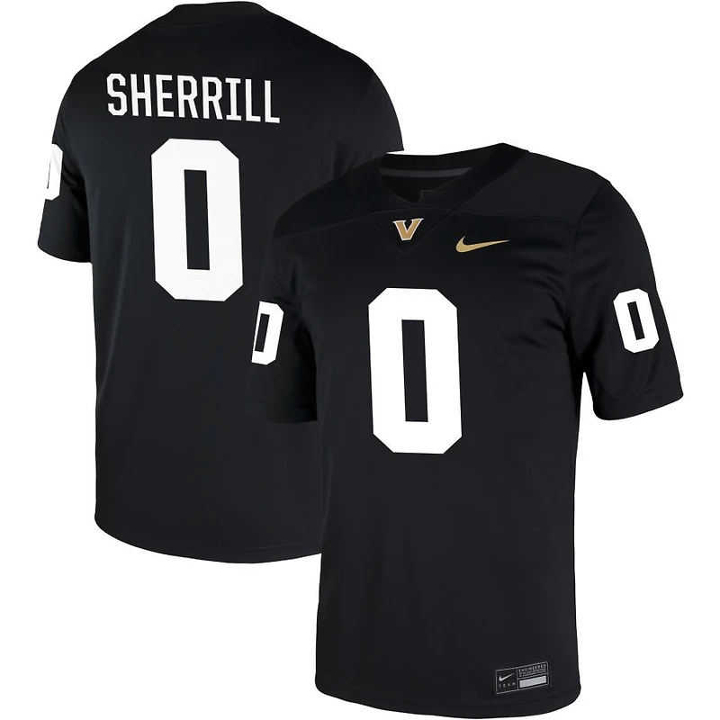 Junior Sherrill Men's Nike Black Vanderbilt Commodores NIL Pick-A-Player Game Jersey