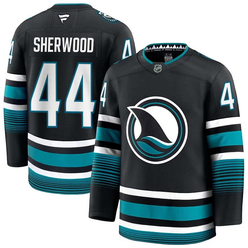 Kiefer Sherwood Men's Fanatics Black San Jose Sharks Alternate Premium Custom Jersey