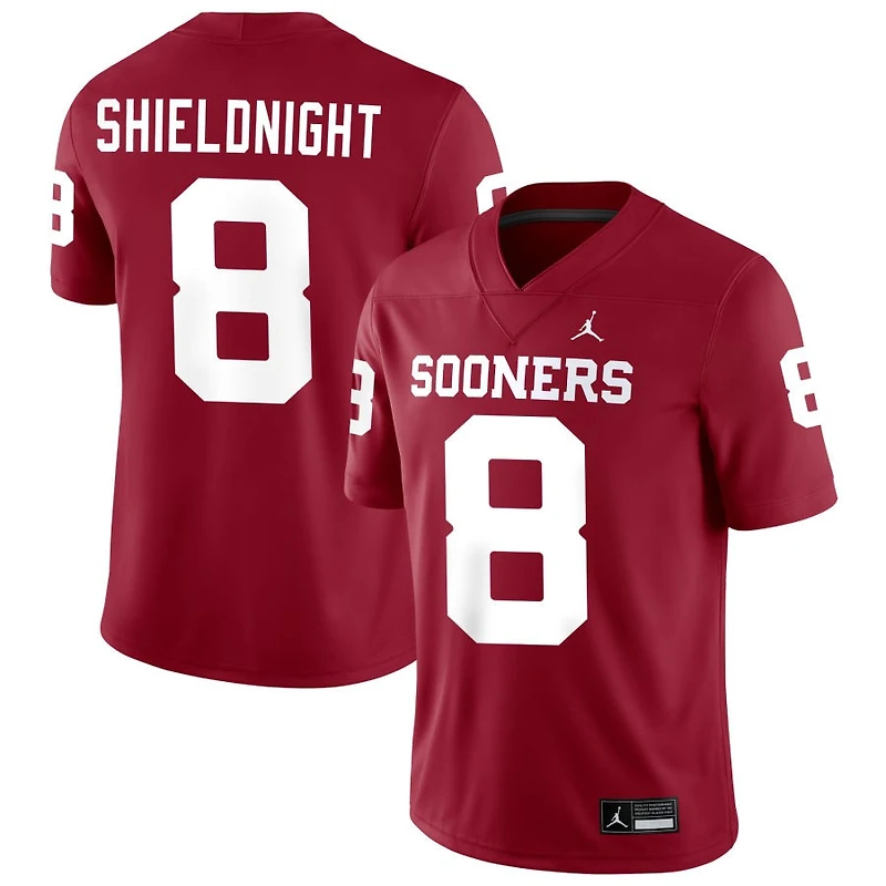 Alex Shieldnight Men's Jordan Brand Crimson Oklahoma Sooners NIL Pick-A-Player Football Replica Jersey