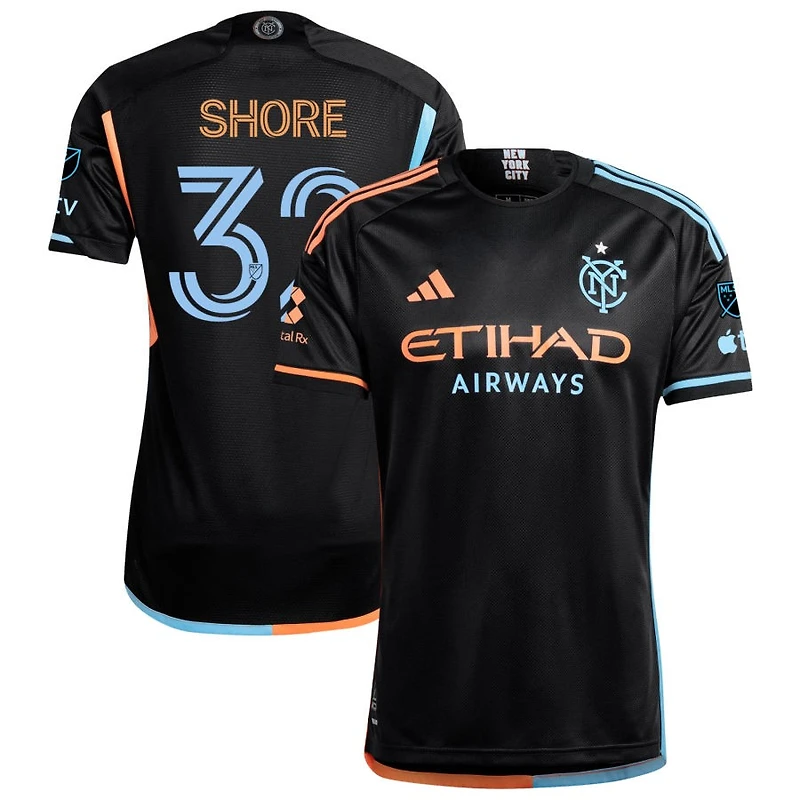 Jonny Shore Men's adidas Black New York City FC 2024 24/7 Kit Authentic Custom Jersey