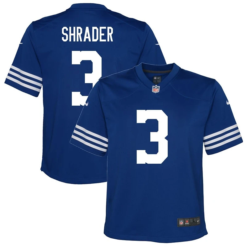 Spencer Shrader Youth Nike Royal Indianapolis Colts Alternate Custom Game Jersey