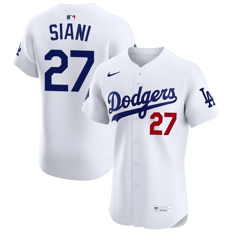 Michael Siani Men's Nike White Los Angeles Dodgers Home Elite Sponsor Patch Custom Jersey