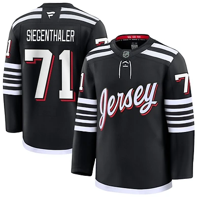 Jonas Siegenthaler Men's Fanatics Black New Jersey Devils Alternate Premium Custom Jersey