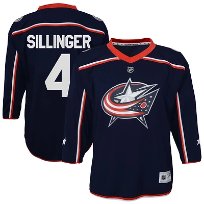 Cole Sillinger Youth  Navy Columbus Blue Jackets Home Replica Custom Jersey