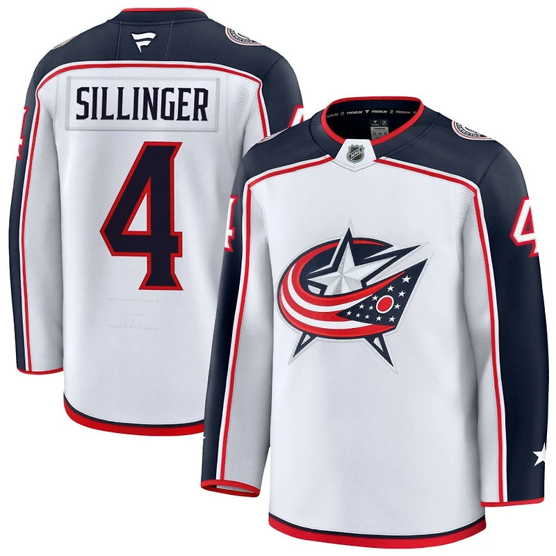 Cole Sillinger Men's Fanatics White Columbus Blue Jackets Away Premium Custom Jersey