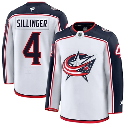 Cole Sillinger Men's Fanatics White Columbus Blue Jackets Away Premium Custom Jersey