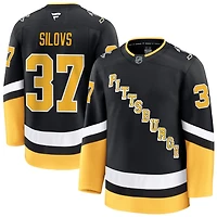 Arturs Silovs Men's Fanatics Black Pittsburgh Penguins Alternate Premium Custom Jersey