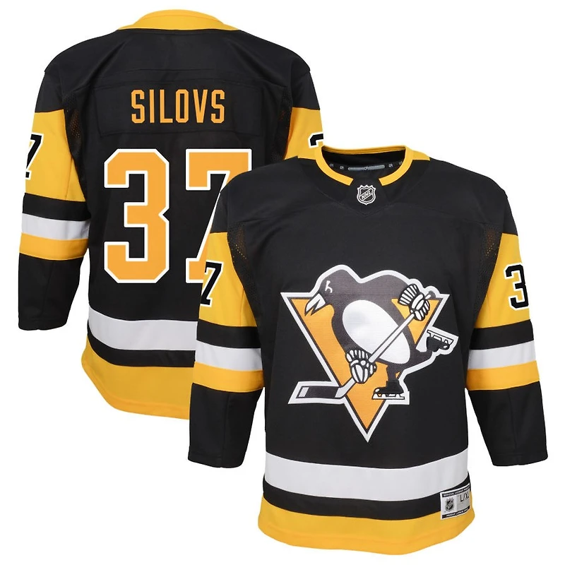 Arturs Silovs Youth Black Pittsburgh Penguins Home Premier Custom Jersey