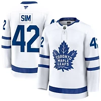 Landon Sim Men's Fanatics White Toronto Maple Leafs Away Premium Custom Jersey