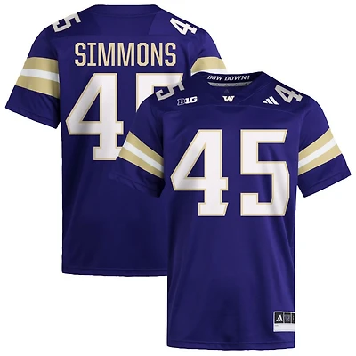 Austin Simmons Men's adidas  Purple Washington Huskies NIL Pick-A-Player Home Premier Football Jersey