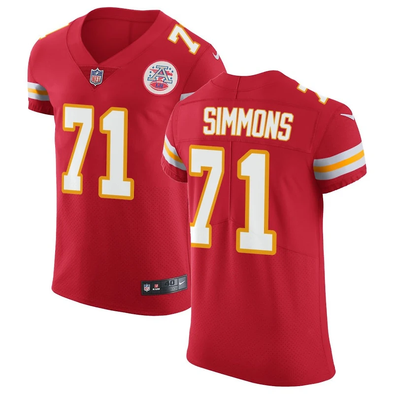Josh Simmons Men's Nike Red Kansas City Chiefs Vapor Untouchable Custom Elite Jersey