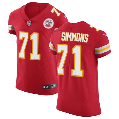 Josh Simmons Men's Nike Red Kansas City Chiefs Vapor Untouchable Custom Elite Jersey