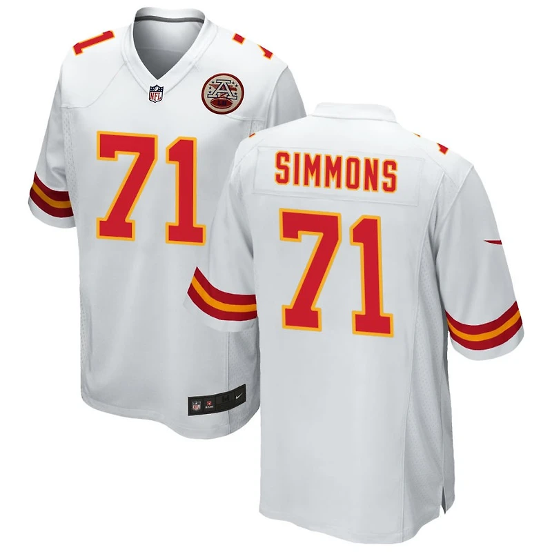 Josh Simmons Men's Nike White Kansas City Chiefs Custom Game Jersey