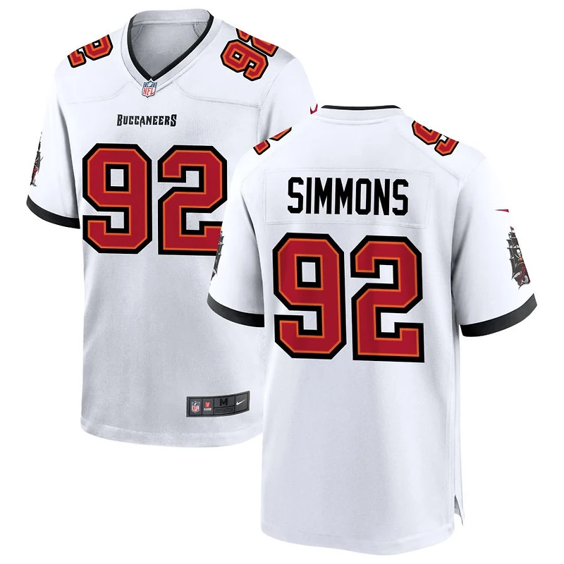 Elijah Simmons Men's Nike White Tampa Bay Buccaneers White Custom Game Jersey