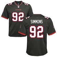 Elijah Simmons Youth Nike Pewter Tampa Bay Buccaneers Alternate Custom Game Jersey