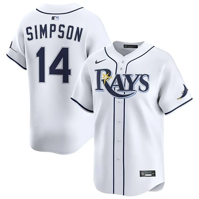 Chandler Simpson Youth Nike White Tampa Bay Rays Home Limited Custom Jersey
