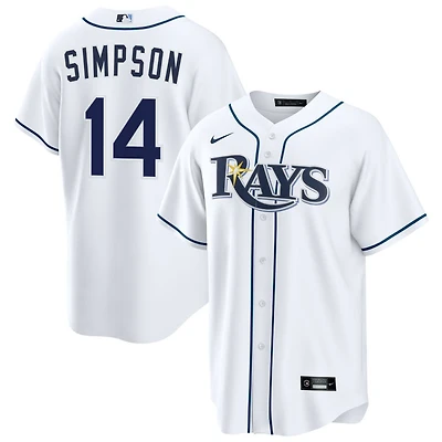 Chandler Simpson Men's Nike  White Tampa Bay Rays Home Custom Replica Jersey