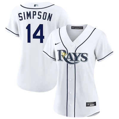 Chandler Simpson Women's Nike White Tampa Bay Rays Home Custom Replica 2.0 Jersey