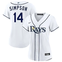 Chandler Simpson Women's Nike  White Tampa Bay Rays Home Custom Replica 2.0 Jersey
