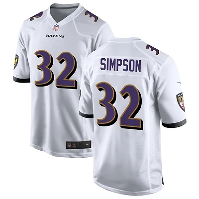 Trenton Simpson Men's Nike White Baltimore Ravens Custom Game Jersey