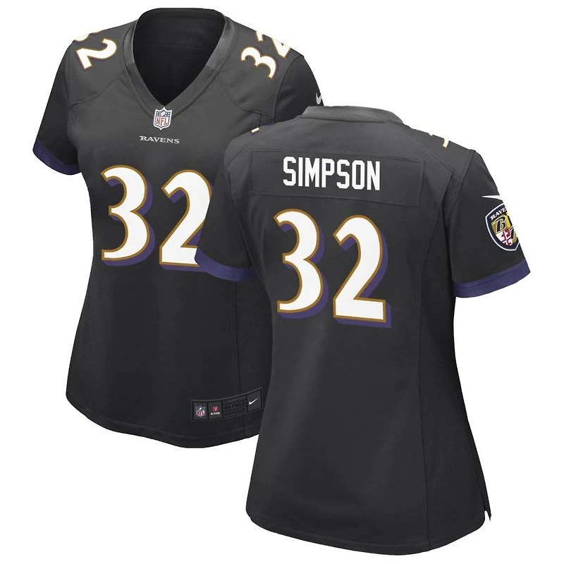 Trenton Simpson Women's Nike Black Baltimore Ravens Alternate Custom Game Jersey