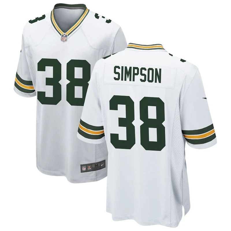 Jaylin Simpson Men's Nike White Green Bay Packers Custom Game Jersey