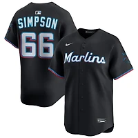 Josh Simpson Men's Nike Black Miami Marlins Alternate Limited Custom Jersey