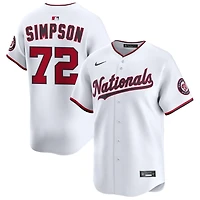 Jared Simpson Men's Nike White Washington Nationals Home Limited Custom Jersey