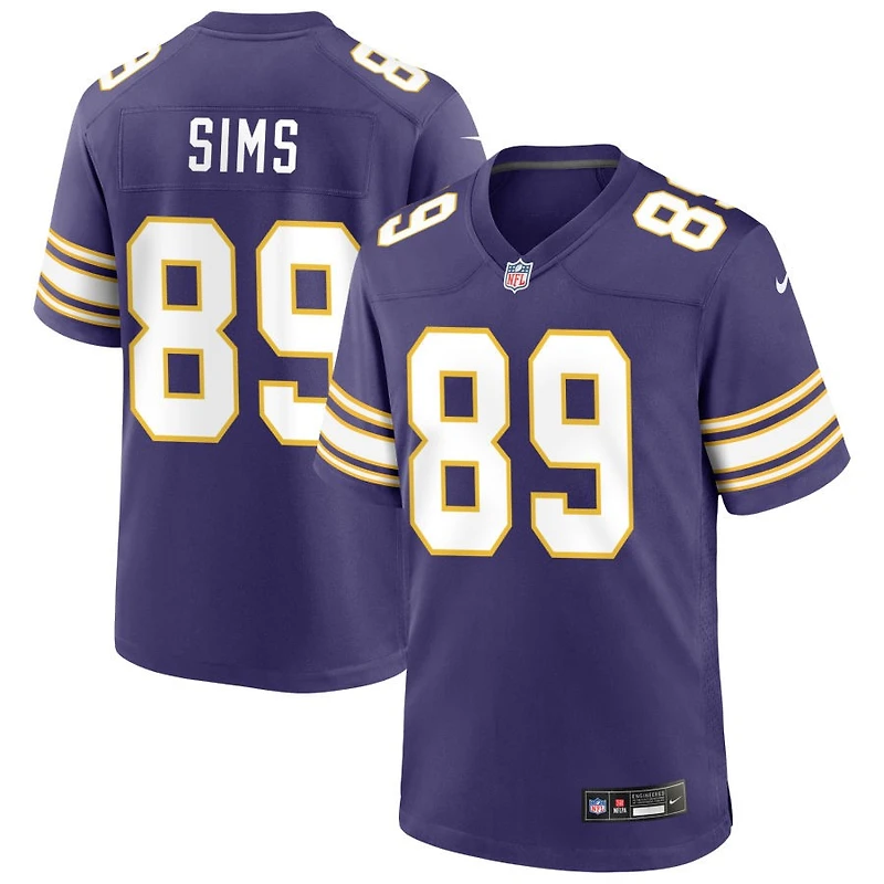 Ben Sims Men's Nike Purple Minnesota Vikings Classic Custom Game Jersey