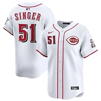 Brady Singer Men's Nike White Cincinnati Reds Home Limited Custom Jersey