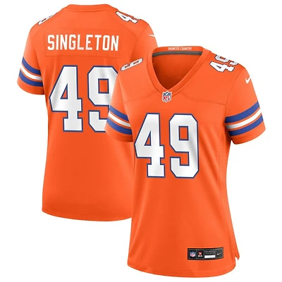Alex Singleton Women's Nike Orange Denver Broncos Mile High Collection 1977 Throwback Custom Game Jersey